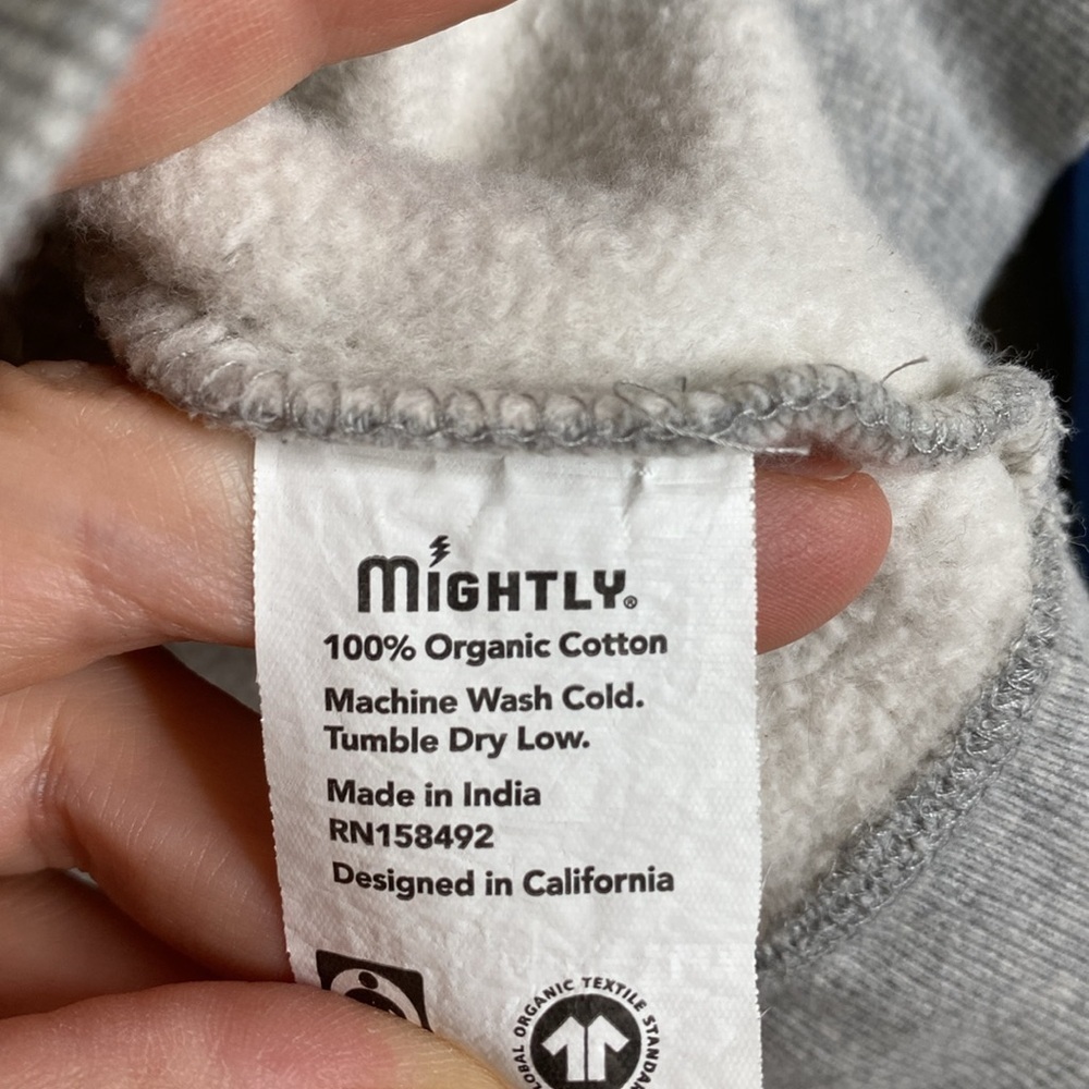 Mightly Kids Organic Cotton Colorblock Hooded Sweatshirt Sz 14 Xxl — image 4 of 5